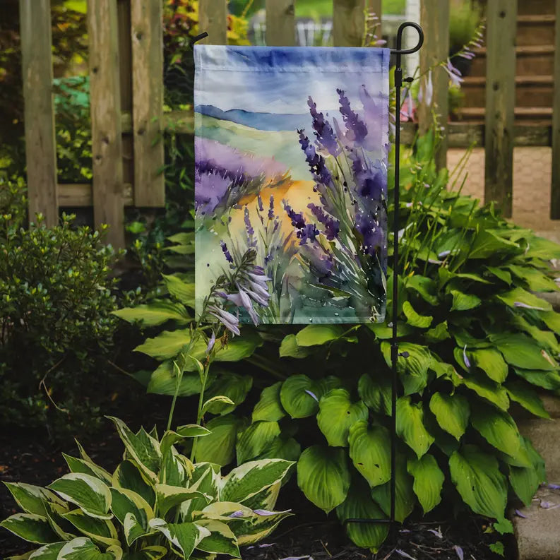 Lavender in Watercolor Garden Flag Caroline's Treasures