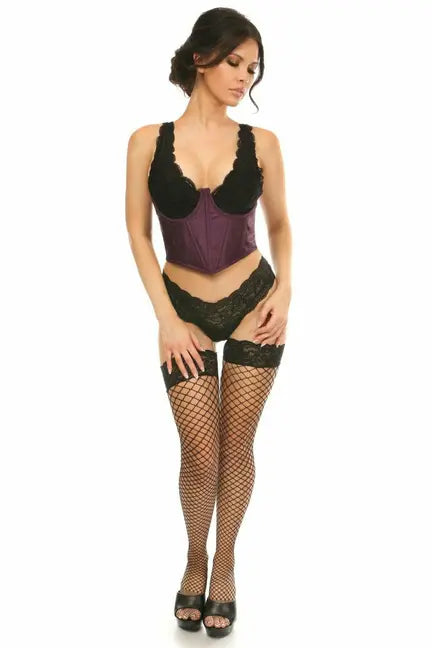 Lavish Brocade Open Cup Waist Cincher Daisy Corsets