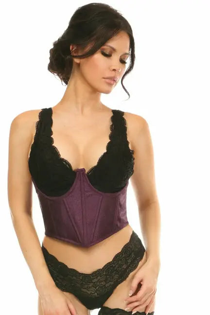 Lavish Brocade Open Cup Waist Cincher Daisy Corsets