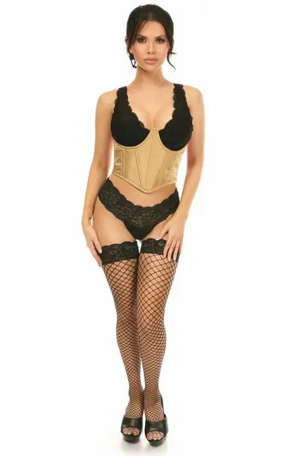 Lavish Brocade Open Cup Waist Cincher Daisy Corsets