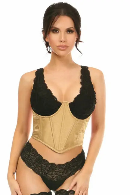 Lavish Brocade Open Cup Waist Cincher Daisy Corsets