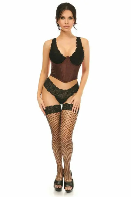 Lavish Brocade Open Cup Waist Cincher Daisy Corsets