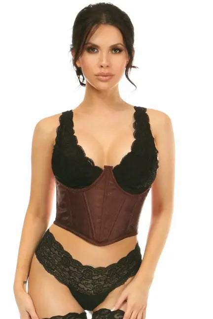 Lavish Brocade Open Cup Waist Cincher Daisy Corsets