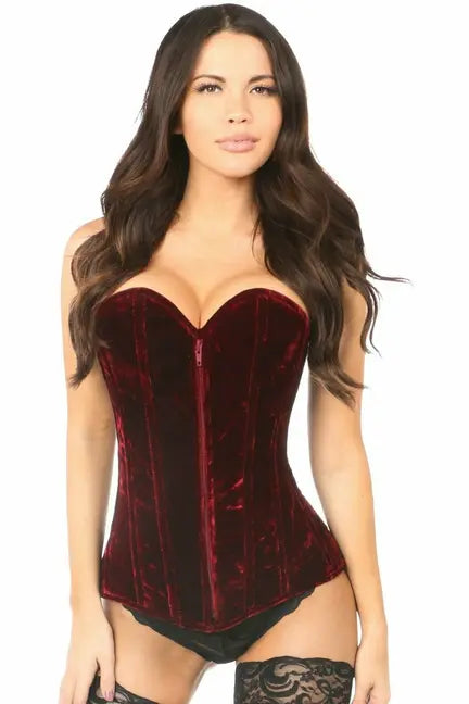 Lavish Crushed Velvet Overbust Corset Daisy Corsets