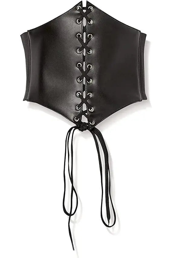 Lavish Faux Leather Corset Belt Cincher Daisy Corsets