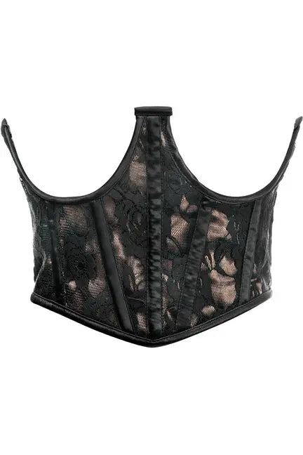 Lavish Lace Overlay Open Cup Waist Cincher Daisy Corsets
