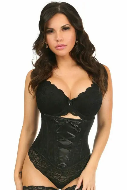 Lavish Lace-Up Underbust Corset with Lace Daisy Corsets