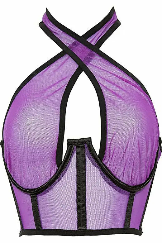 Lavish Mesh Underwire Cincher with Built In Halter Top Daisy Corsets