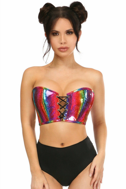 Lavish PVC Lace-Up Bustier Top Daisy Corsets