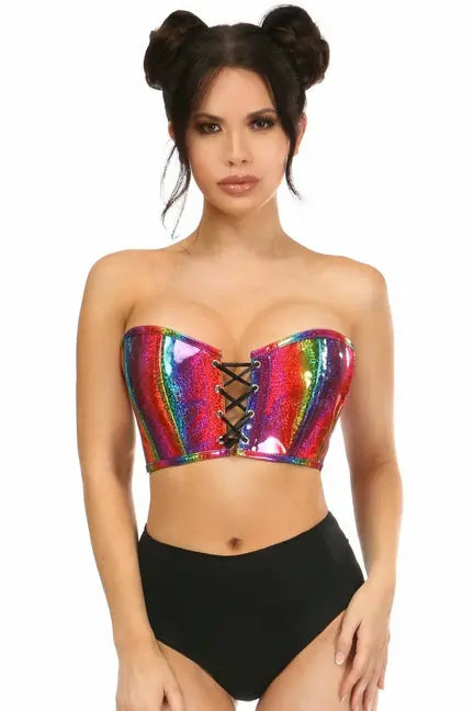 Lavish PVC Lace-Up Bustier Top Daisy Corsets