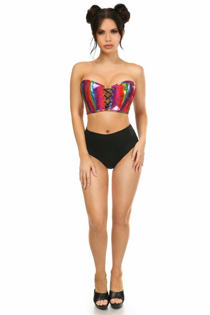 Lavish PVC Lace-Up Bustier Top Daisy Corsets