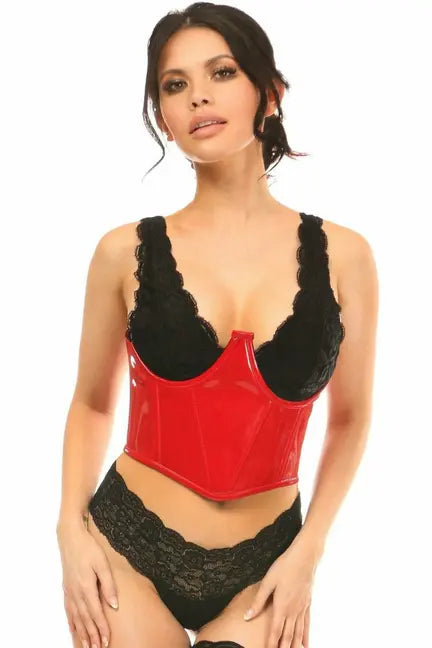 Lavish Patent Open Cup Underwire Waist Cincher Daisy Corsets