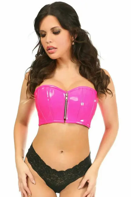 Lavish Patent Short Bustier Top Daisy Corsets