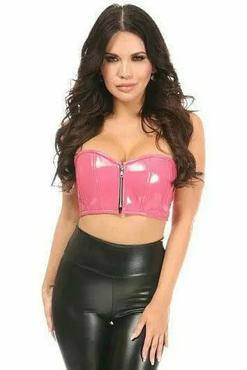 Lavish Patent Short Bustier Top Daisy Corsets
