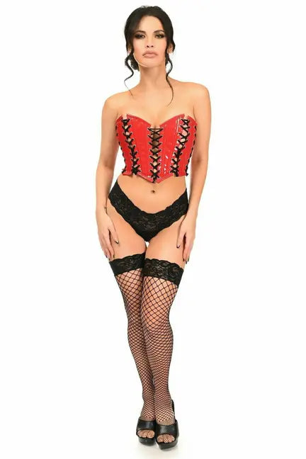 Lavish Patent with Black Lacing Lace-Up Bustier Daisy Corsets