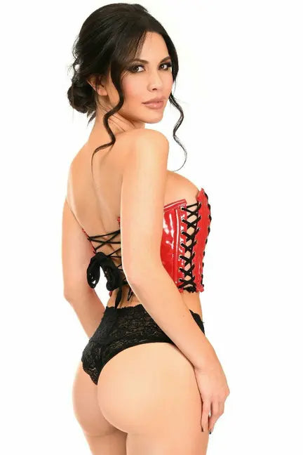 Lavish Patent with Black Lacing Lace-Up Bustier Daisy Corsets