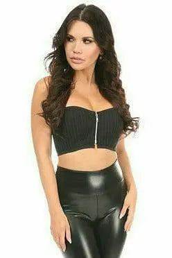 Lavish Pinstripe Short Bustier Top Daisy Corsets