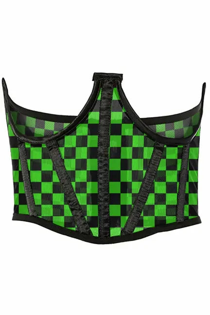 Lavish Print Mesh Open Cup Waist Cincher Daisy Corsets