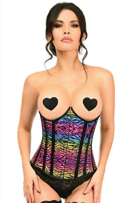 Lavish Print Underwire Open Cup Underbust Corset Daisy Corsets