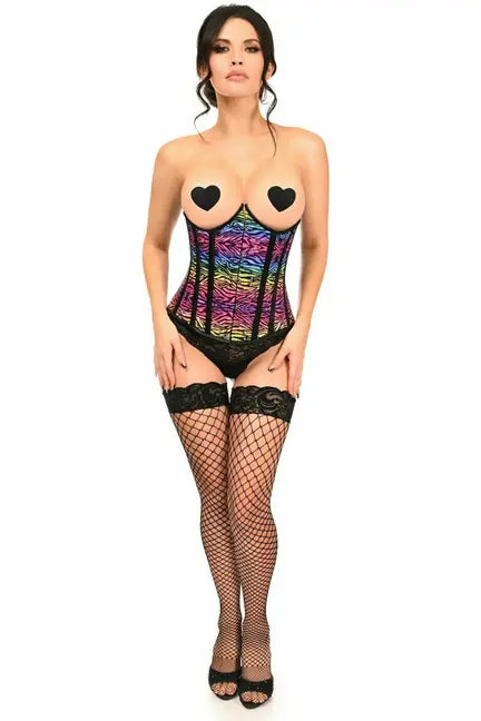 Lavish Print Underwire Open Cup Underbust Corset Daisy Corsets
