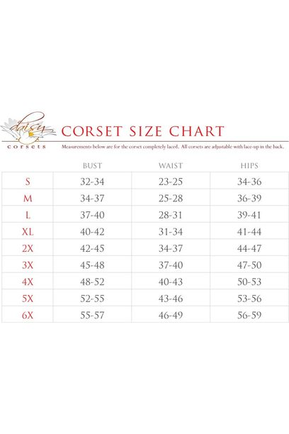 Lavish Red Lycra & Lace Hook & Eye Lace-Up Bustier Corset w/Garters Daisy Corsets