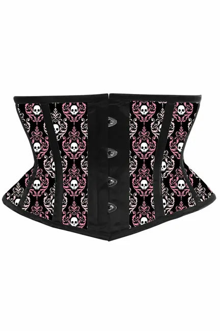 Lavish Skull Satin Mini Cincher Daisy Corsets