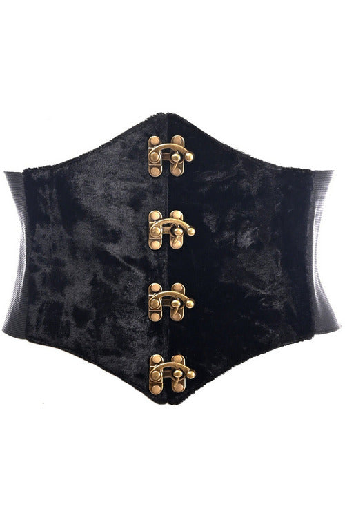 Lavish Velvet Corset Belt Cincher with Clasps Daisy Corsets