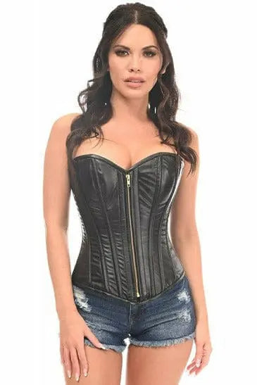 Lavish Wet Look Overbust Corset with Zipper Daisy Corsets