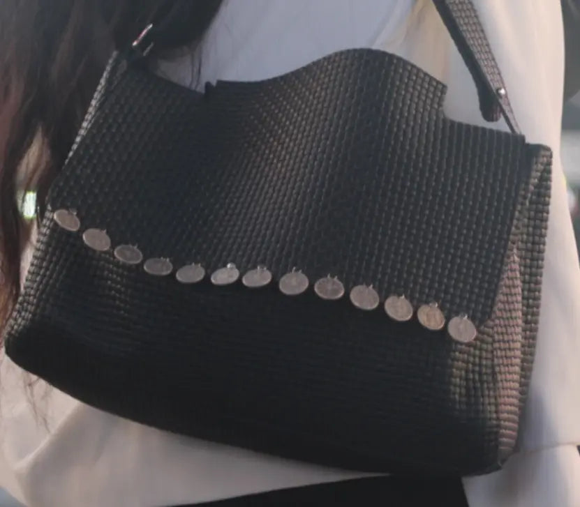 Leather Coined Bag Bynes New York