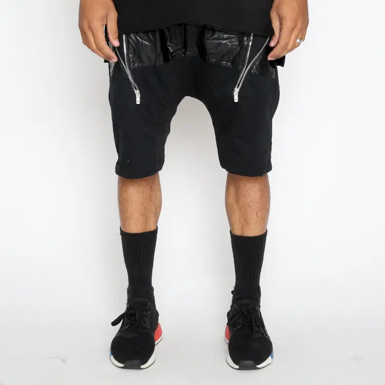 Leather Front Moto Shorts WEIV