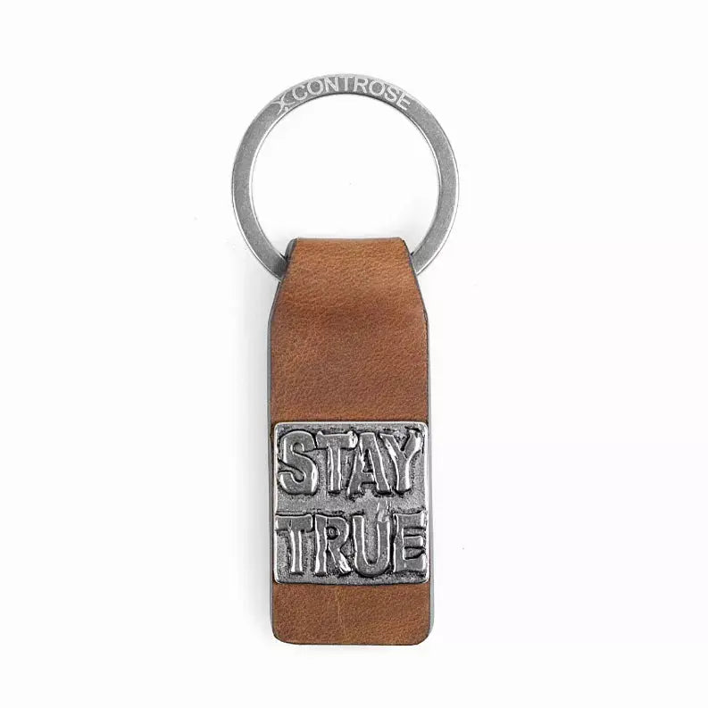 Leather Keychain With Message  - STAY TRUE Controse