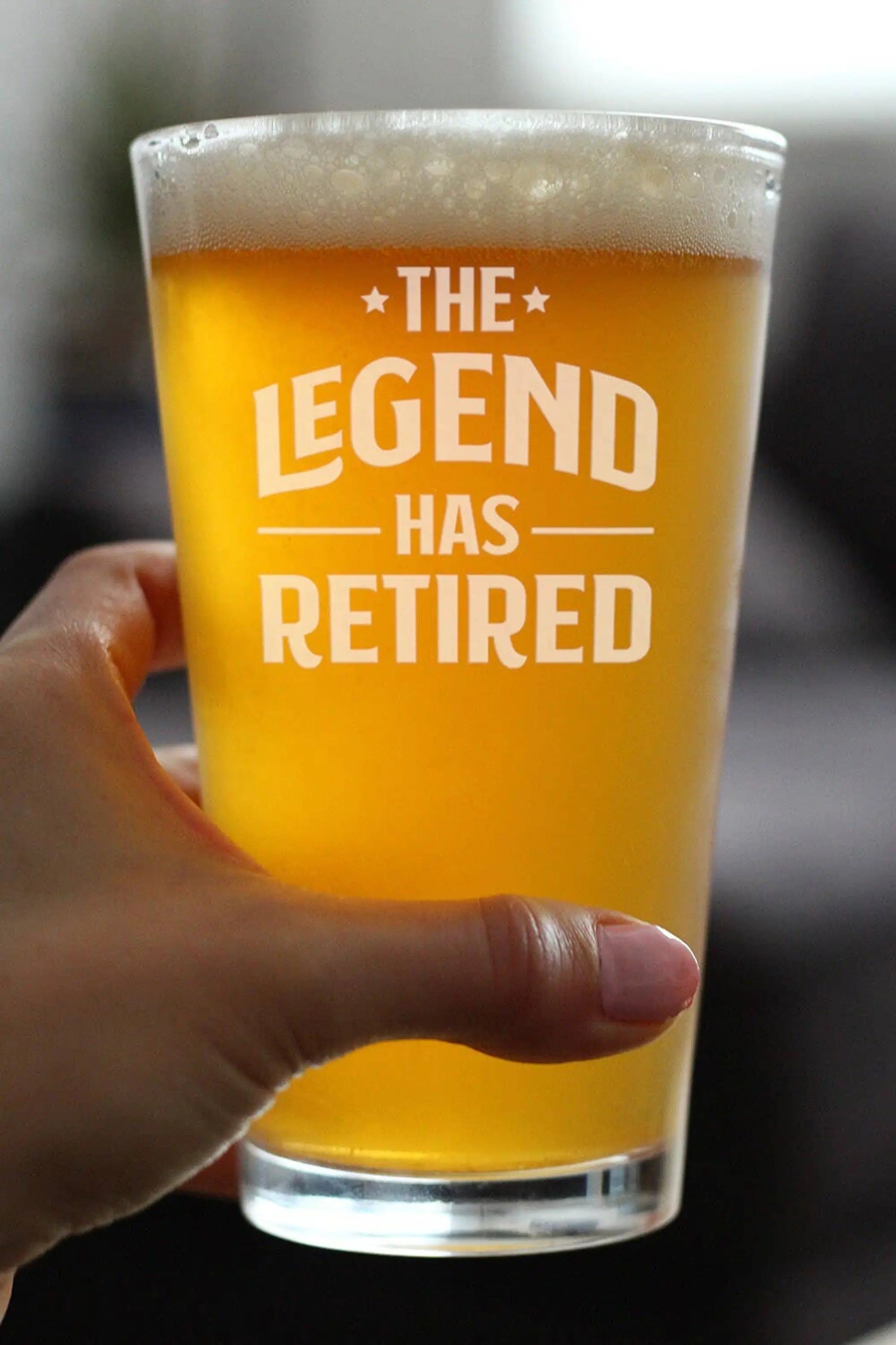 Legend Has Retired Pint Glass for Beer - Retirement Gifts Bevvee
