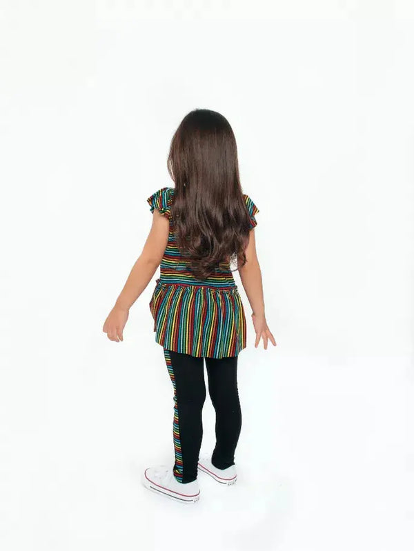 Leggings With Rainbow Stripe Side Trim Little Mass