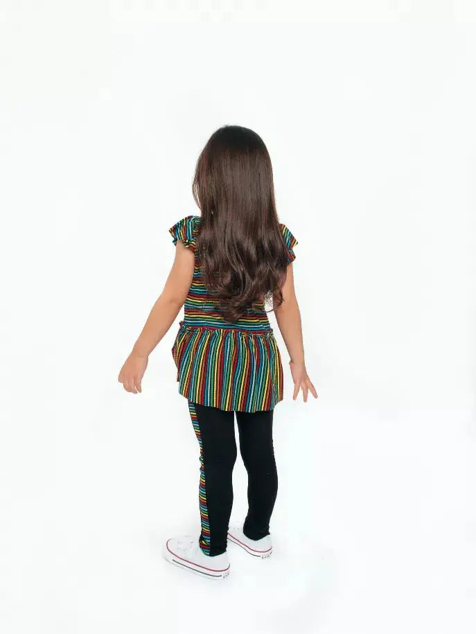 Leggings With Rainbow Stripe Side Trim Little Mass
