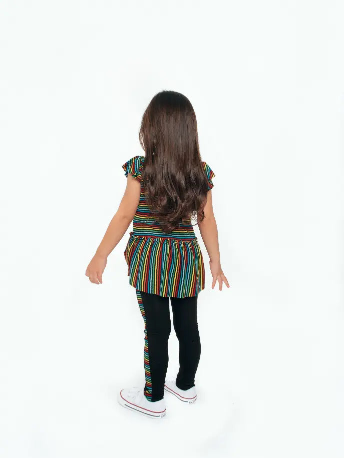 Leggings With Rainbow Stripe Side Trim Little Mass