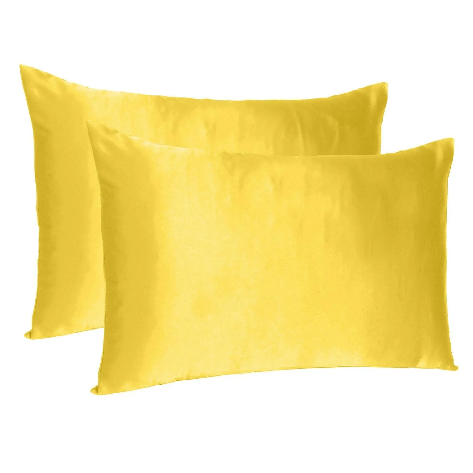 Lemon Dreamy Set Of 2 Silky Satin Standard Pillowcases Homeroots Bed & Bath