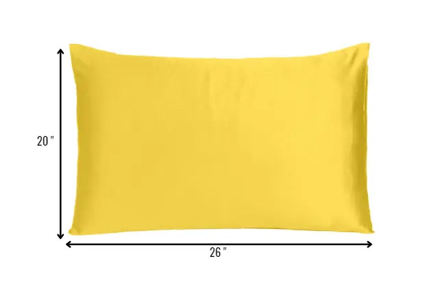 Lemon Dreamy Set Of 2 Silky Satin Standard Pillowcases Homeroots Bed & Bath