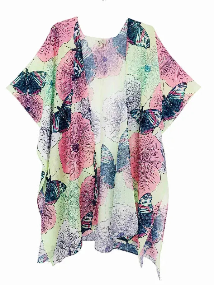 Lemon- Floral & Butterfly Kimono JC Sunny Fashion