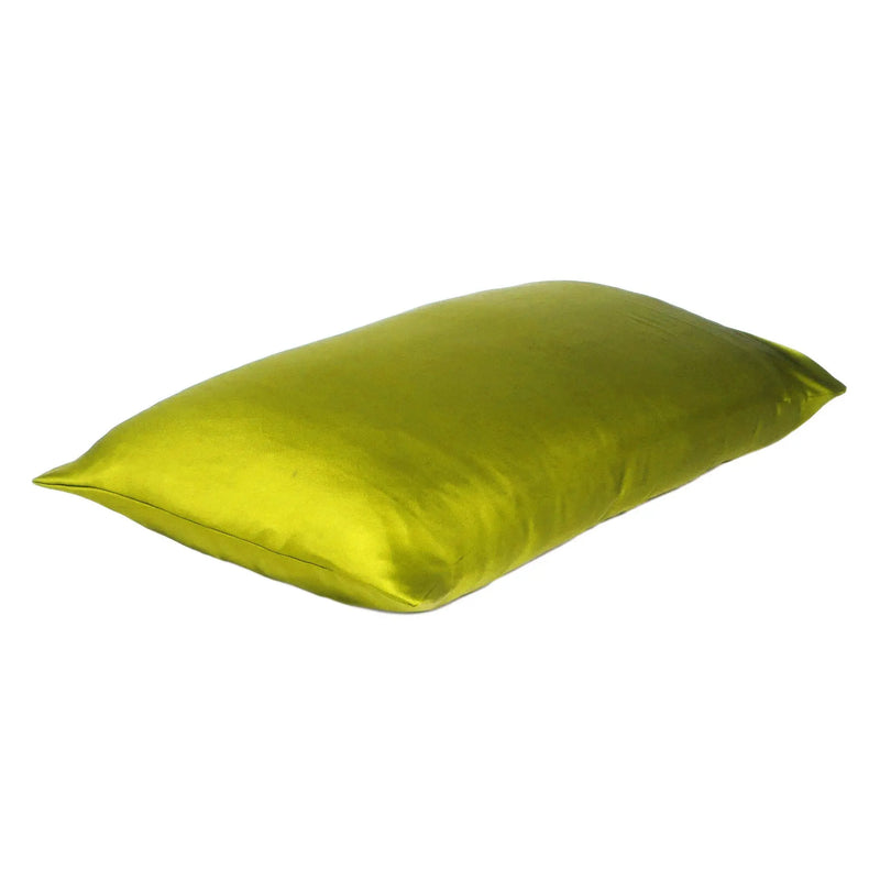 Lemongrass Dreamy Set Of 2 Silky Satin Standard Pillowcases Homeroots Bed & Bath