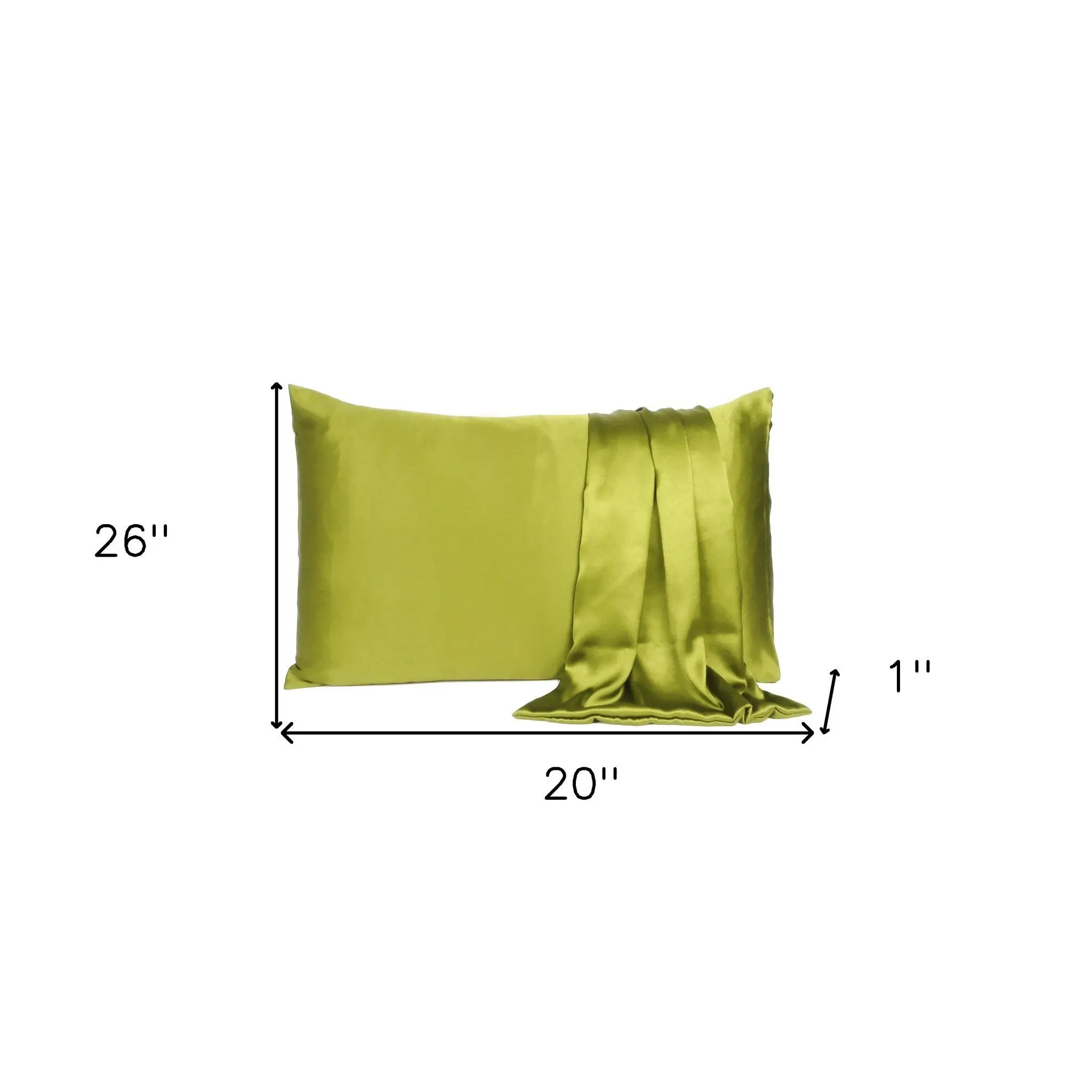 Lemongrass Dreamy Set Of 2 Silky Satin Standard Pillowcases Homeroots Bed & Bath