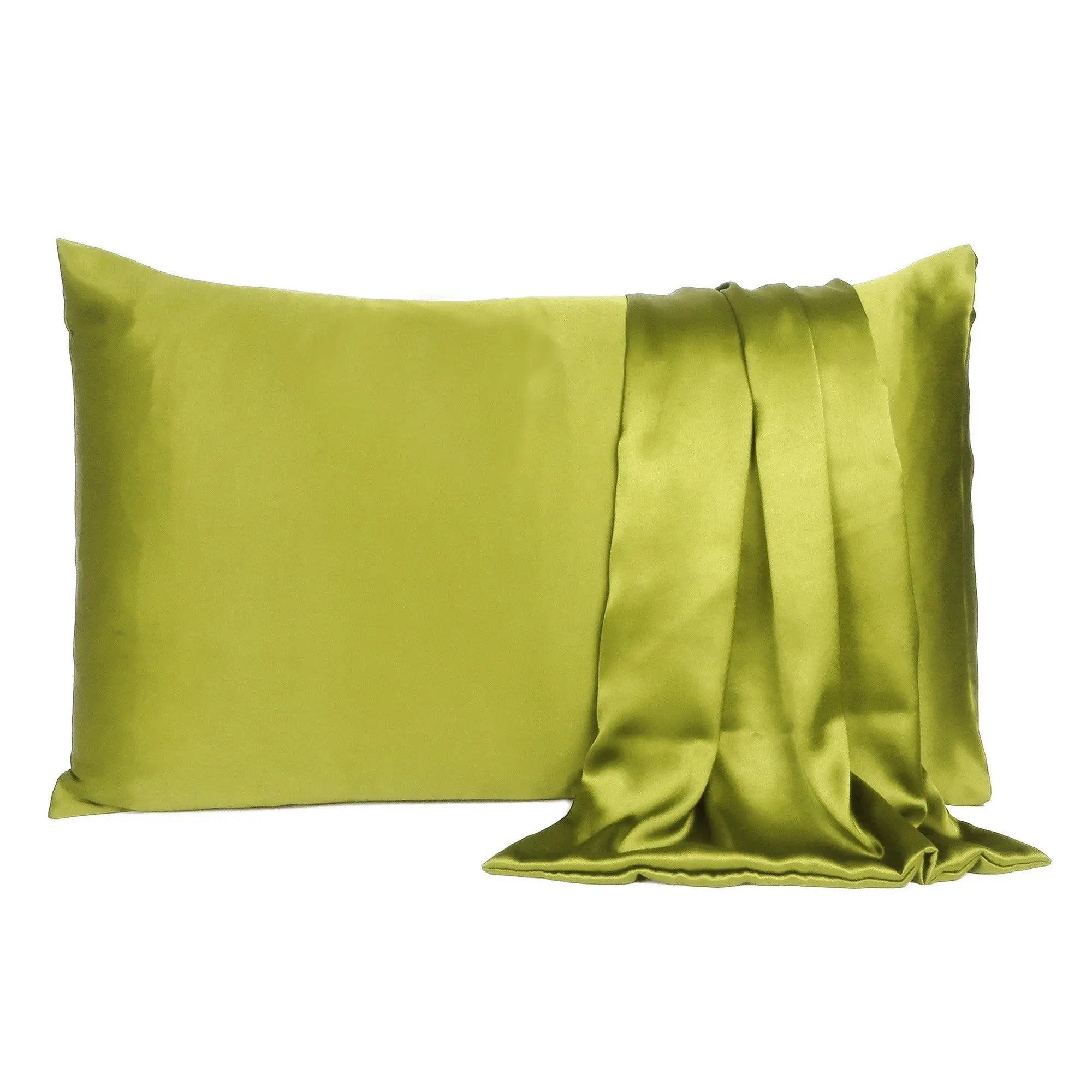 Lemongrass Dreamy Set Of 2 Silky Satin Standard Pillowcases Homeroots Bed & Bath