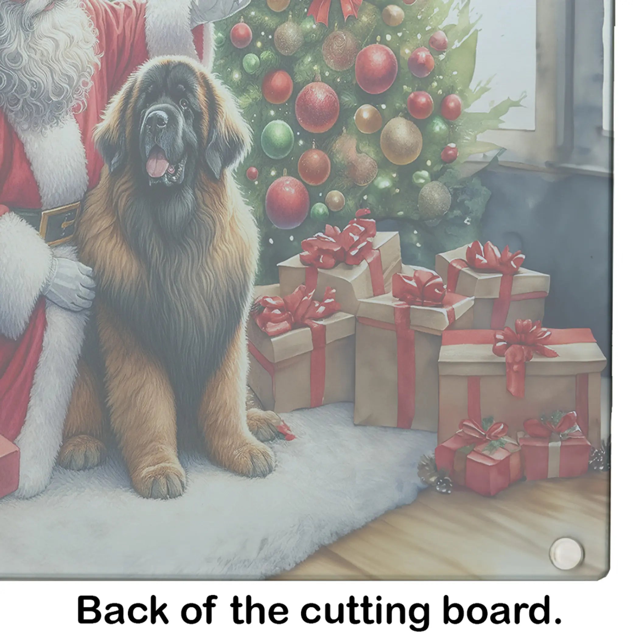 Leonberger and Santa Claus Glass Cutting Board Caroline's Treasures
