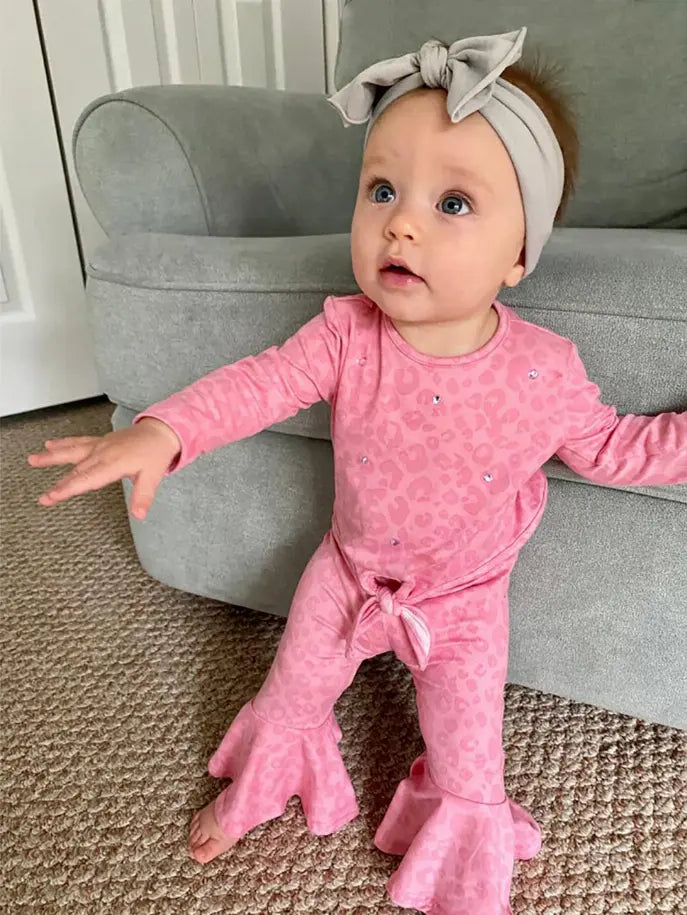 Leopard In Pink Top and Pants Set Little Mass