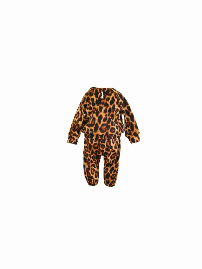 Leopard Infant Tracksuit with Pink Detail Little Mass