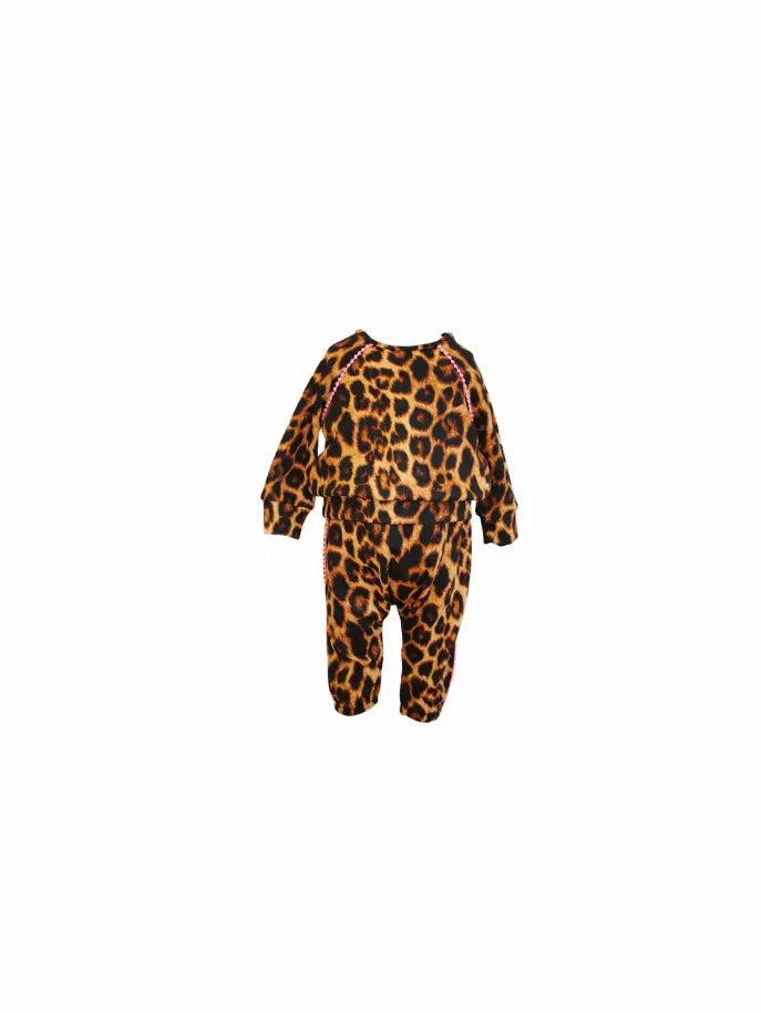 Leopard Infant Tracksuit with Pink Detail Little Mass