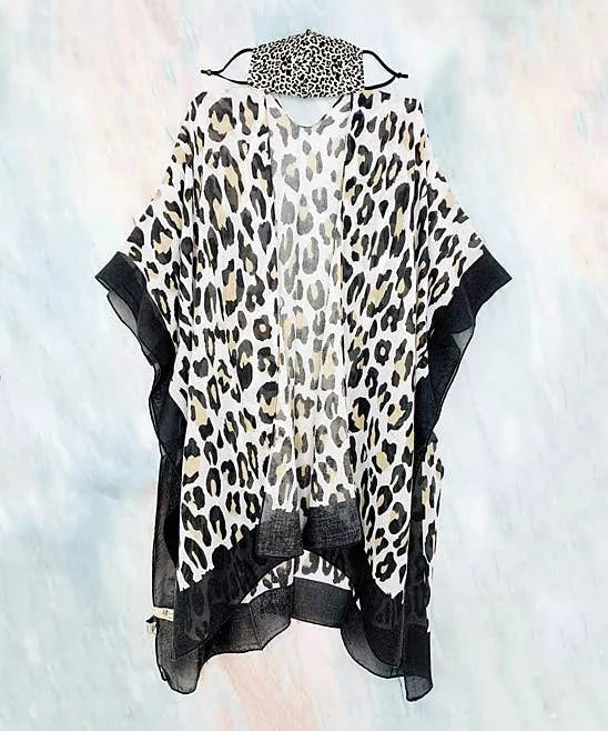 Leopard Kimono with Mask Set (2 Pieces) JC Sunny Fashion