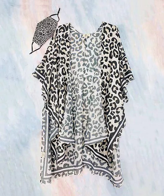 Leopard Kimono with Mask Set (2 Pieces) JC Sunny Fashion