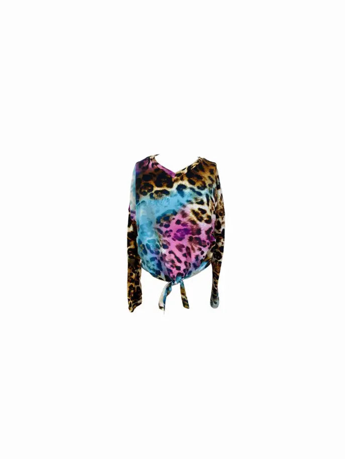 Leopard Swirl Watercolor Top Little Mass