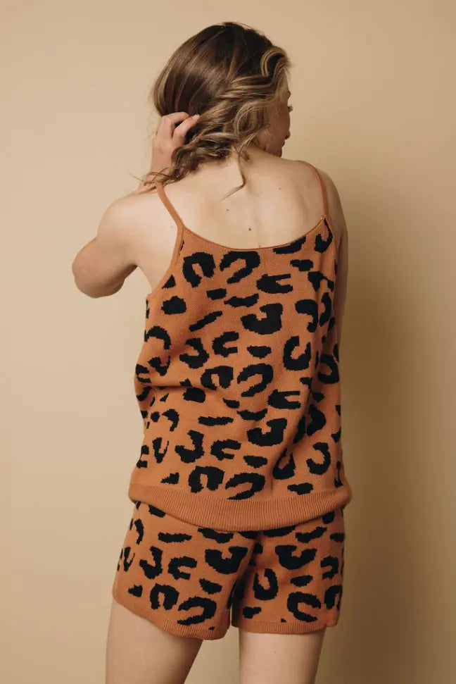 Leopard Tank Lounge Set Stay Warm in Style