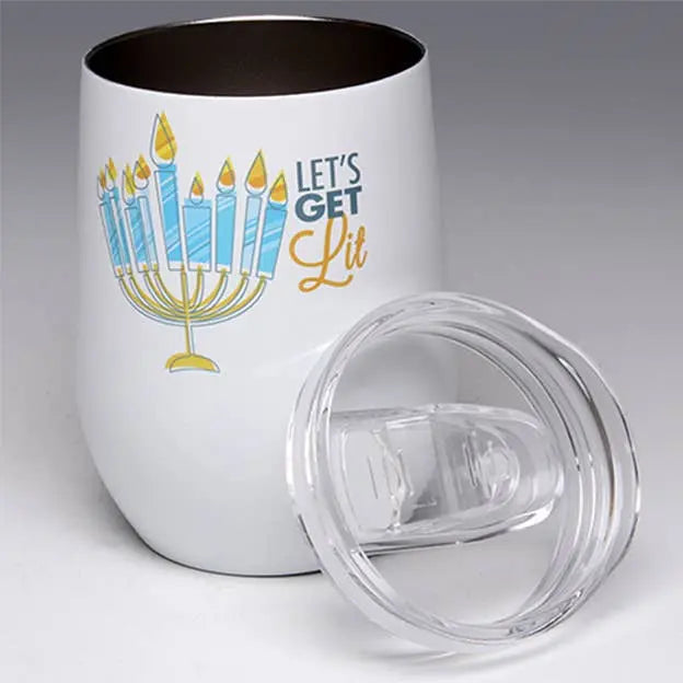Let's Get LIT! Stemless Wine Glass Tumbler LIANE FRIED STUDIO